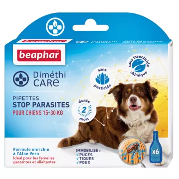 Beaphar Dimethicare 6 Pipetten stoppen Parasiten für Hunde 15-30 kg