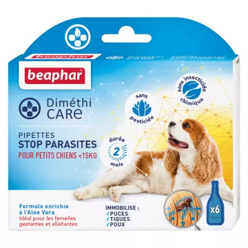 Beaphar Dimethicare 6 Pipetten Stop Parasieten Voor Kleine Honden 15 Kg