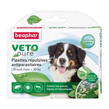 Beaphar Vetopure 6 pipetas repelentes de plagas para perros grandes