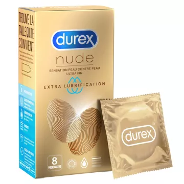 Preservativo Durex Nude Extra lubrificado / 8