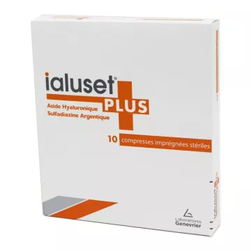 IALUSET PLUS 10 COMPRESSES IMPREGNEES 10x10cm