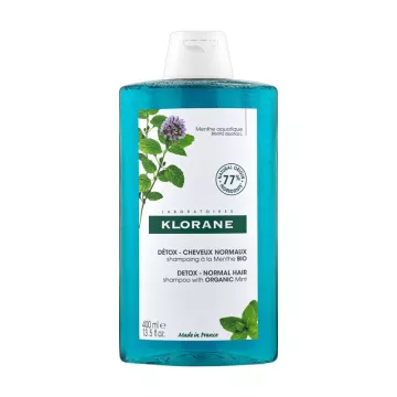 Klorane Shampoing Détox à la menthe aquatique 400 ml