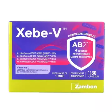 Probiótico imunoestimulante do bronqui Xebe-V AB21 30 cápsulas