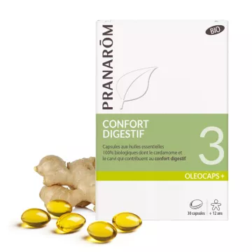 OLEOCAPS 3 Pranarôm Digestive Comfort BIO (Verdauung und Darmtransit) 30 Kapseln