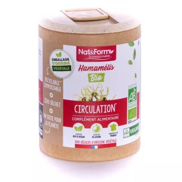 Nat & Form Organic Hamamelis 200 Vegetable Capsules Eco