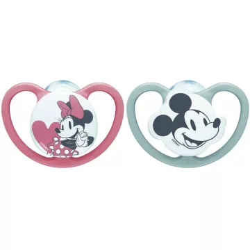 Chupete Nuk Space Mickey Minnie 6-18 M/2