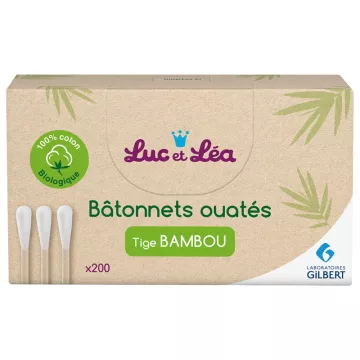 Luc-et-Léa 200 Bâtonnets ouatés tige bambou