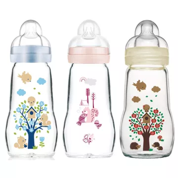 Mam Glass Baby Bottle Colors of Nature +2 Months 260ml
