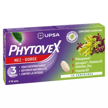 Phytovex Nose Throat Tablets 3 ações 20 comprimidos UPSA
