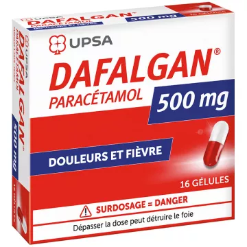 Dafalgan 500 mg Paracétamol Douleurs et Fièvre 16 gélules