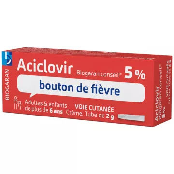 Aciclovir BIOGARAN Raad 5 Procent Cream Tube 2g