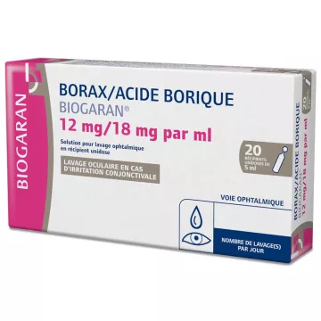 Borax / acide borique Biogaran Solution ophtalmique