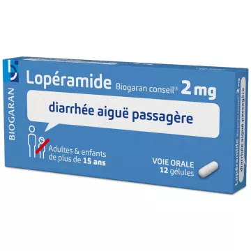 Loperamida 2 mg cápsula Junta Biogaran - caja de 12