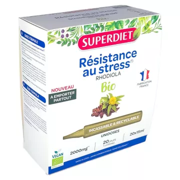 Superdiet Organic Rhodiola Stress Resistance 20 Unidoses