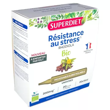 Superdiet Résistance Au Stress Rhodiola Bio 20 Unidoses