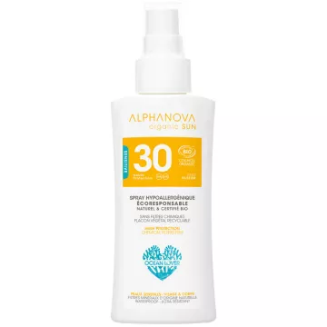Alphanova Organic Sun Spray Hypoallergenic Organic Face and Body SPF30 90 gr