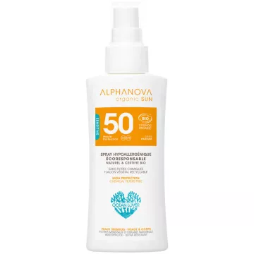 Alphanova Organic Zonnespray Hypoallergeen Biologisch Gezicht en Lichaam SPF50 90 gr