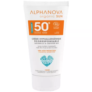 Alphanova Organic Sun Hypoallergene biologische gezichtscrème SPF50+ 50ml