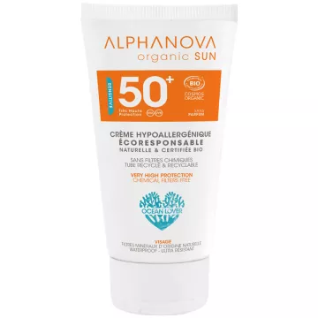 Alphanova Organic Sun Creme Facial Orgânico Hipoalergênico SPF50+ 50ml