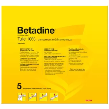 Betadine 10% Tulle 5/10 Aderezos