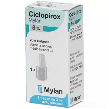Ciclopirox 8% Viatris Mylan vernis à ongles médicamenteux