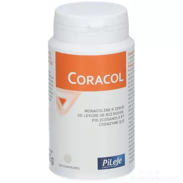 Pileje Coracol LEVADURA DE ARROZ 150 comprimidos de color rojo
