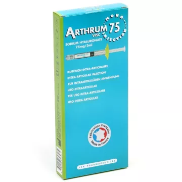 Arthrum 75mg/3ml Inyección intraarticular 1 jeringa