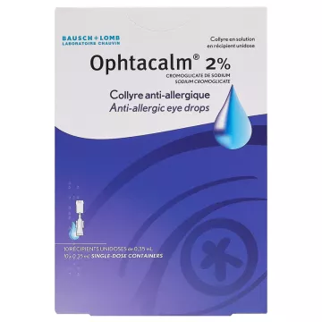 OPHTACALM 2 por cento COLÍRIO ANTI ALÉRGICA única dose 0,35 mL