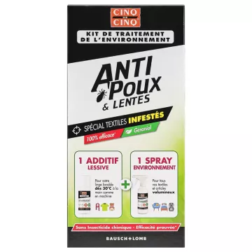 Cinq-sur-Cinq Anti Poux & Lentes Kit de Traitement de l'Environnement