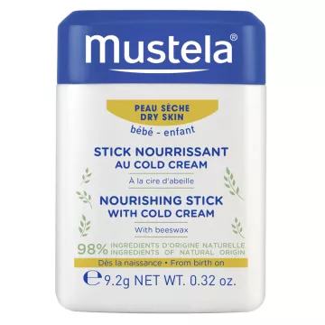 Mustela Bébé-Enfant Peaux Sèches Stick Nourrissant au Cold Cream 9,2 g