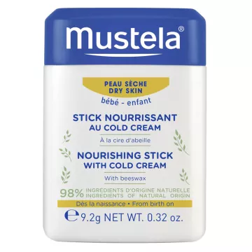 Mustela Bastoncino nutriente per la pelle secca del bambino con crema fredda 9,2 g