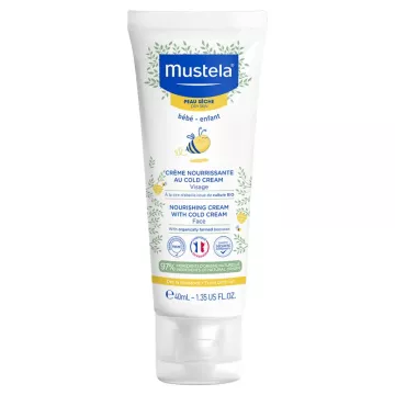 Mustela Bébé-Enfant Peaux Sèches Crème nourrissante au Cold Cream visage 40 ml