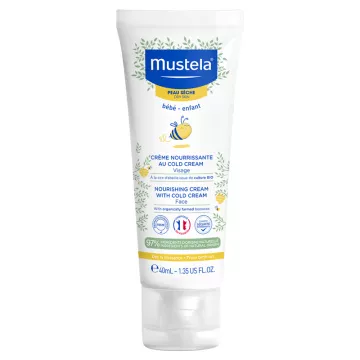 Mustela Bébé-Enfant Peaux Sèches Crème nourrissante au Cold Cream visage 40 ml