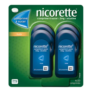 Nicorette Lozenges 2 mg Fruits 80 tablets