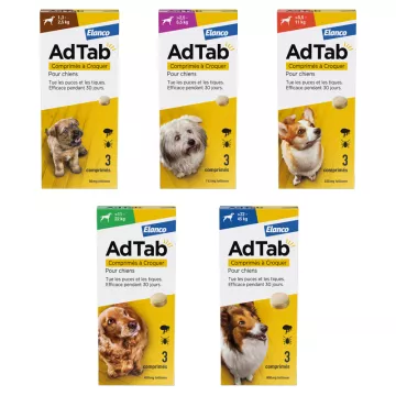 AdTab Lotilaner 3 Tabletten gegen Flöhe Hund - Elanco