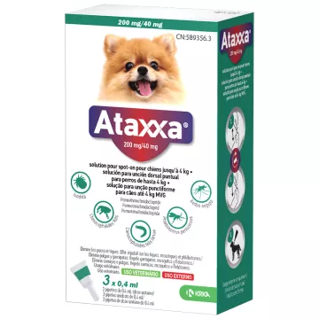 KRKA Ataxxa Spot-On Antiparasitario para Perros 3 pipetas