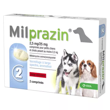 Milprazin Filhote de Cachorro Vermifuge de amplo espectro 2 comprimidos