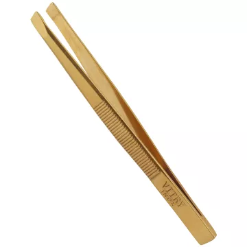 Vitry Tweezers Bias Jaw Aço inoxidável ouro 8 cm