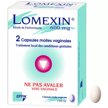 Lomexin 600 mg 2 Capsules Vaginales pour candidose