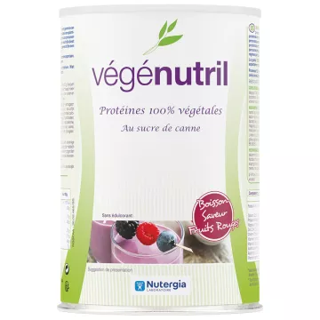Végénutril 100% pflanzliches Protein Rotes Fruchtgetränk 300g