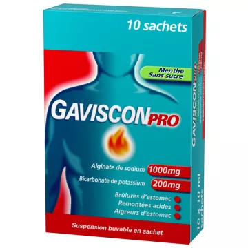 Gavisconpro Menthe Sans Sucre 10 sachets de 10 ml