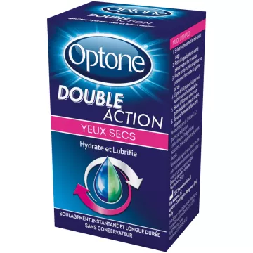Optone Double Action Trockene Augen Befeuchtet und schmiert 10 ml*.