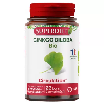 Superdiet Biologische Ginkgo Biloba 45 Tabletten