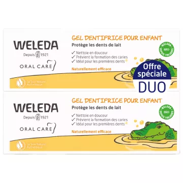 Weleda Oral Care Gel Dentifrice pour Enfant Bio 50 ml Duo