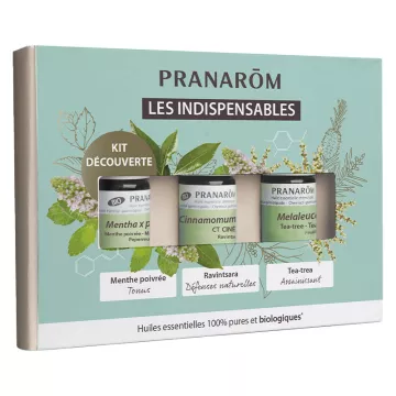 Pranarom Coffret Huiles essentielles Indispensables Bio 3 x 5ml