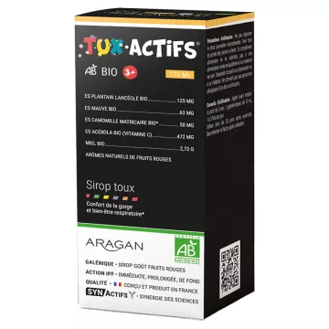 SINACTIVOS Jarabe orgánico TuxiActifs Bio TuxiGreen para tos y garganta 125 ml