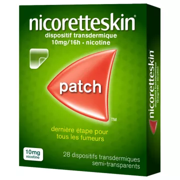 NicoretteSkin 10mg 16h Dispositif Transdermique 28 patchs