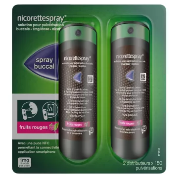 Nicorette Spray Buccal 1mg/Dose Solution Bucale 2x150 Fruits Rouges