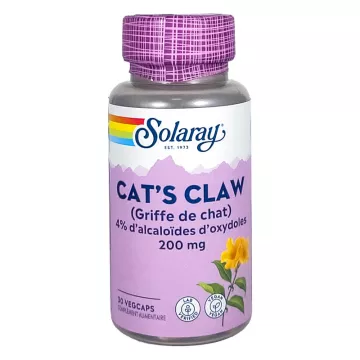 Solaray Uña de Gato 200 mg 30 cápsulas