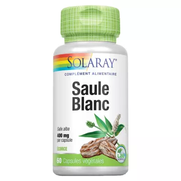 Solaray Weiße Weidenrinde 400 mg 60 pflanzliche Kapseln